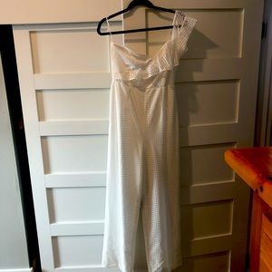 White jumpsuit from lulus. Perfect for brides